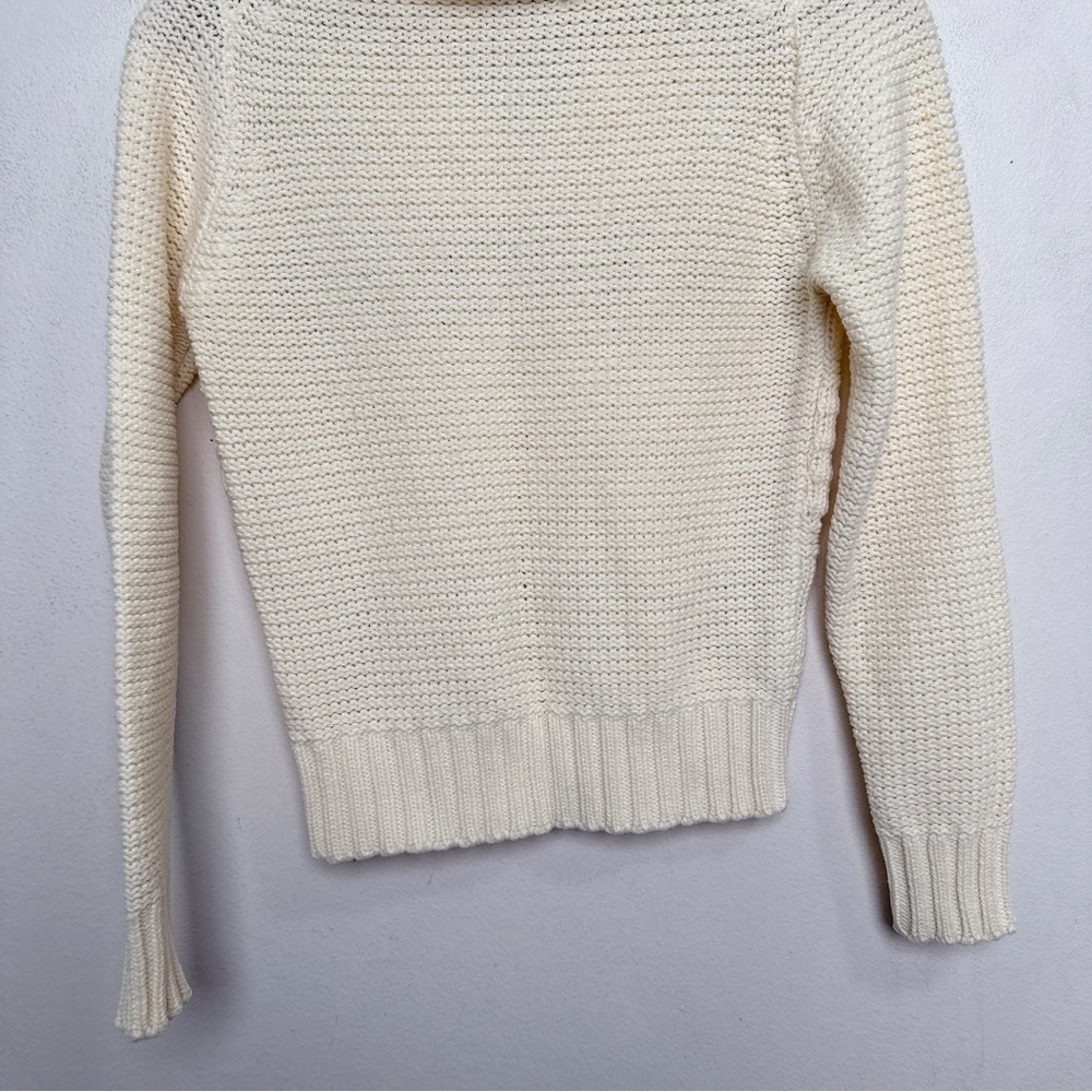 Beewear Womens Small Vintage Open Crochet Ivory Floral Collar Sweater - Picture 14 of 15